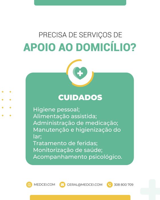 Cuidados Domiciliários – Enfermagem, Higiene, Acompanhamento | MEDCEI