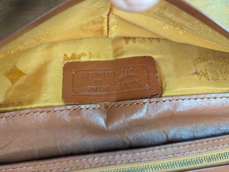 Оригинальный винтажный длинный кошелёк MCM Visetos цвета «коньяк»