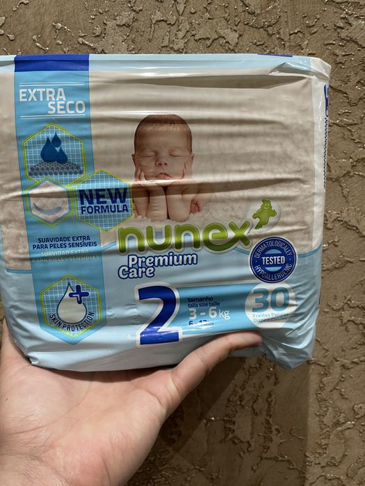 Продам підгузки.Запакована пачки-не відкривались.Nunex 2!3-6 кг(30 шт)