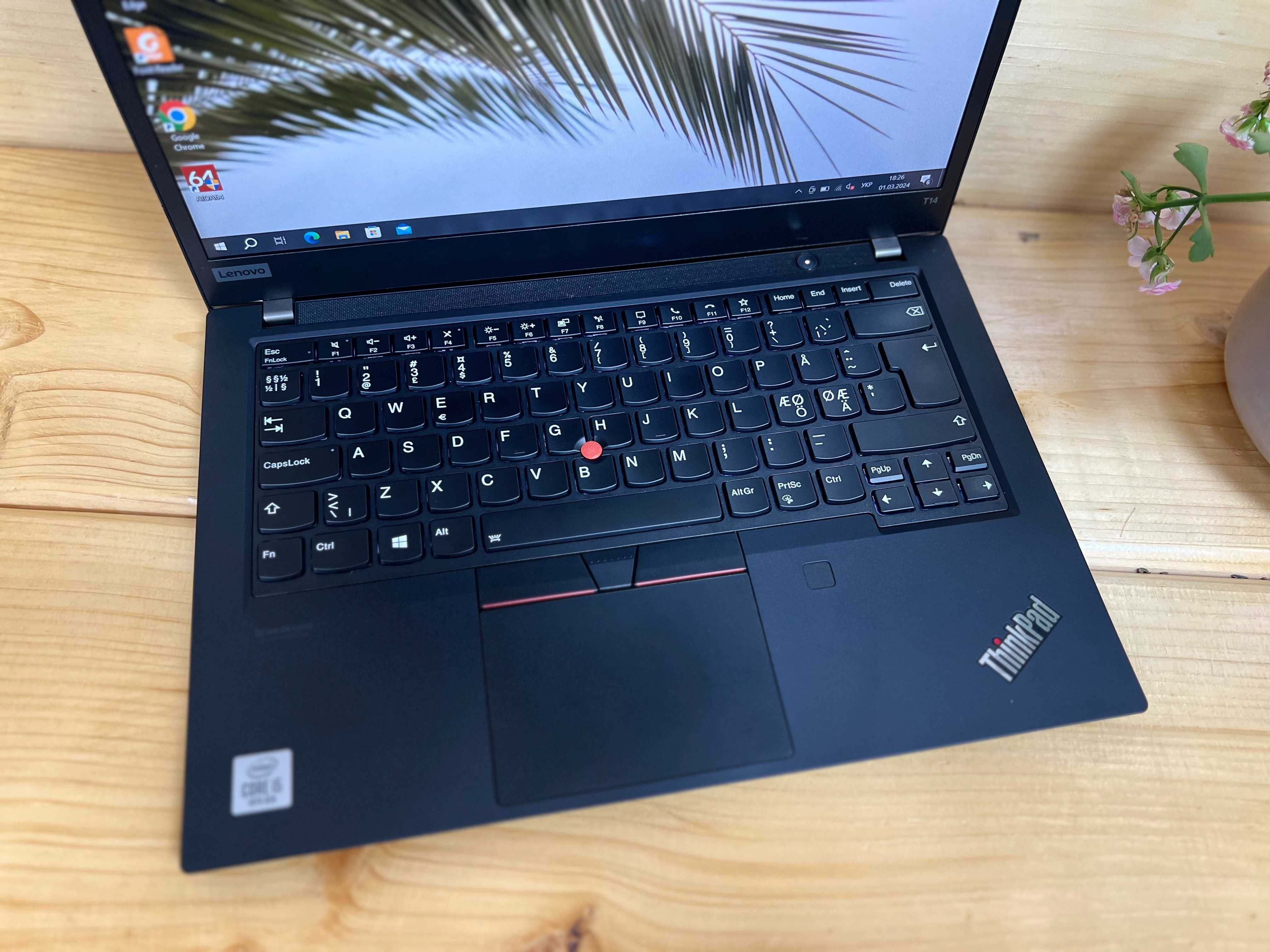 Ноутбук Lenovo ThinkPad T14/i5-10310U/16GB+256M2/IPS+гарантія/2020рік