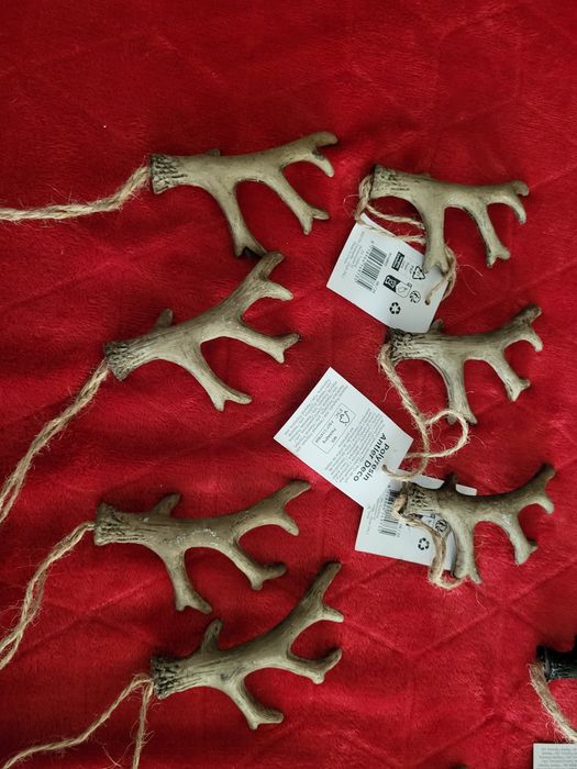 Zestaw 20 Zawieszek dekoracyjnych świątecznych poroże renifera