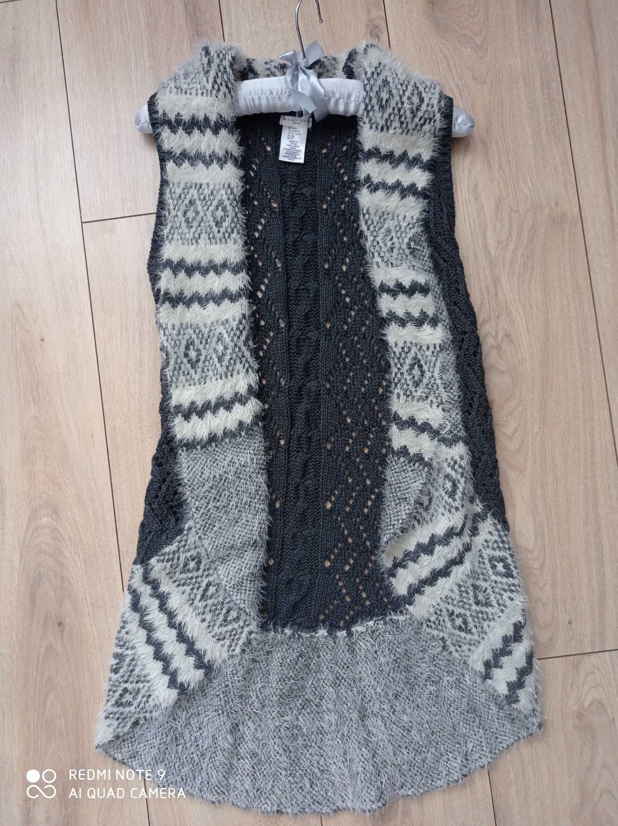 Szary bawełniany sweterek rozmiar 12-14 lat