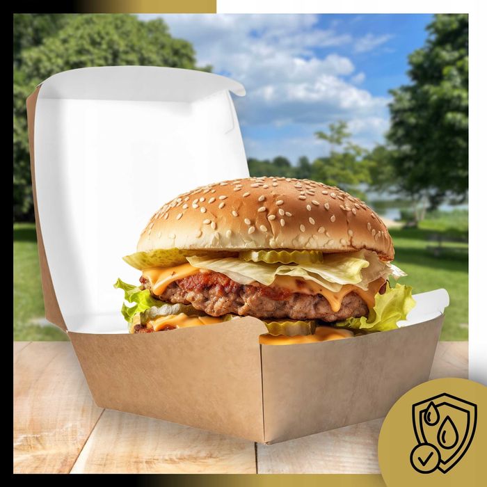 Opakowanie na Hamburgera Box Kraft Duże 150x150x80mm 100szt