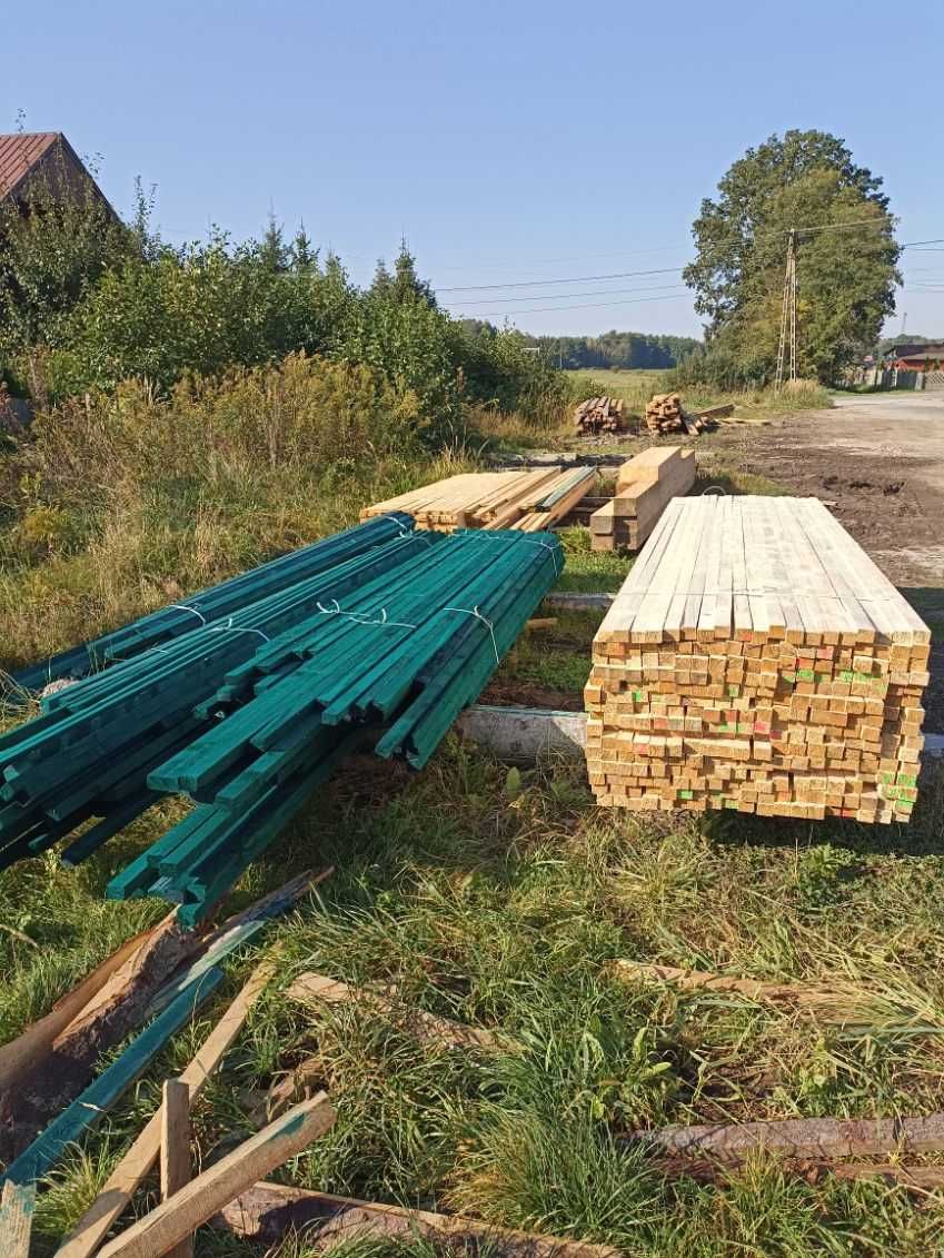 Więźba dachowa, kantówka, deski szalunkowe l.