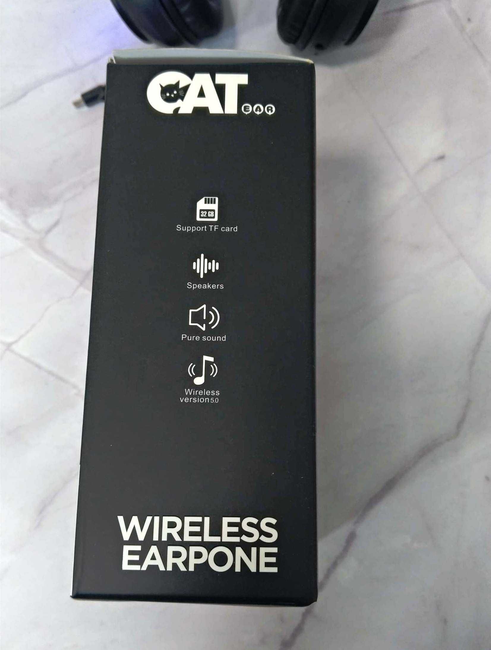 Класні Bluetooth бездротові навушники CAT ST77 дитячі з підсвіткою