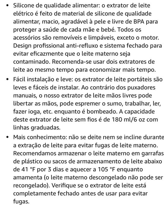 Bomba de extração de leite portátil