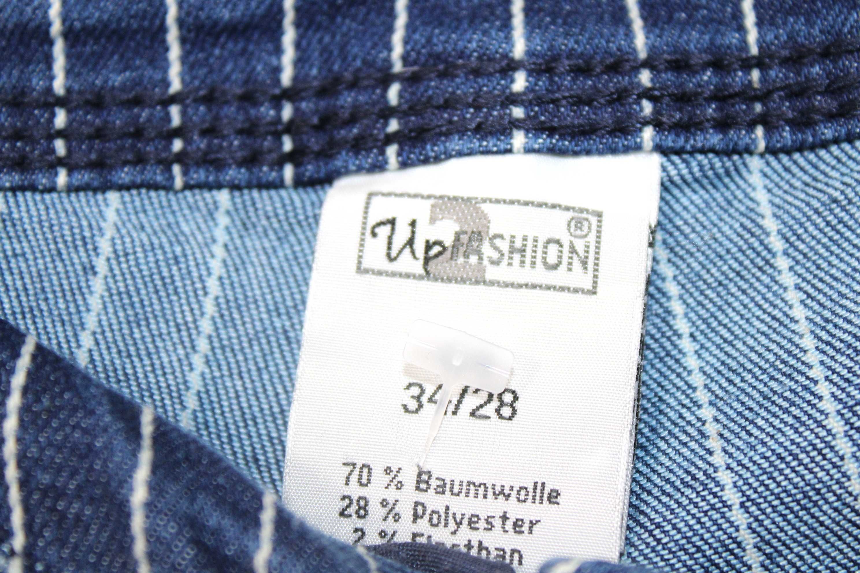 w7 UP FASHION Modne Damskie Spodnie Jeans w Paski 44 XXL