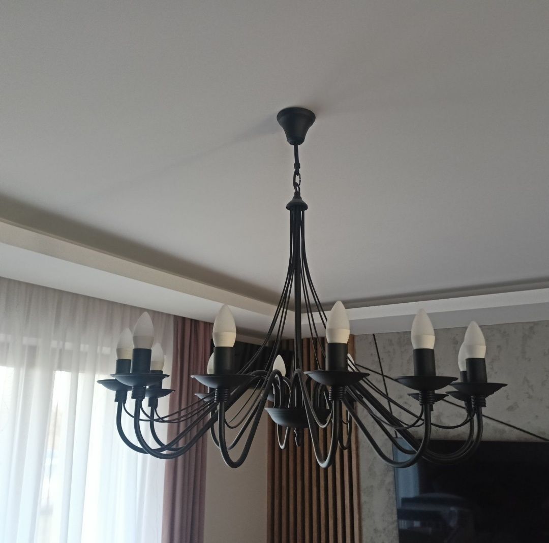 Żyrandol swiecznikowy wiszący lampa sufitowa wisząca Róza 12 punktów