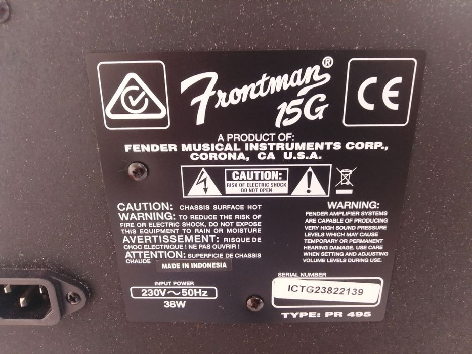 Amplificador "Fender Frontman" 15G (Igual a Novo)