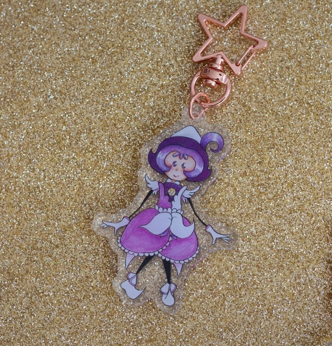 Porta-chaves/charm acrílico bruxa mágica Doremi (preço por unidade)