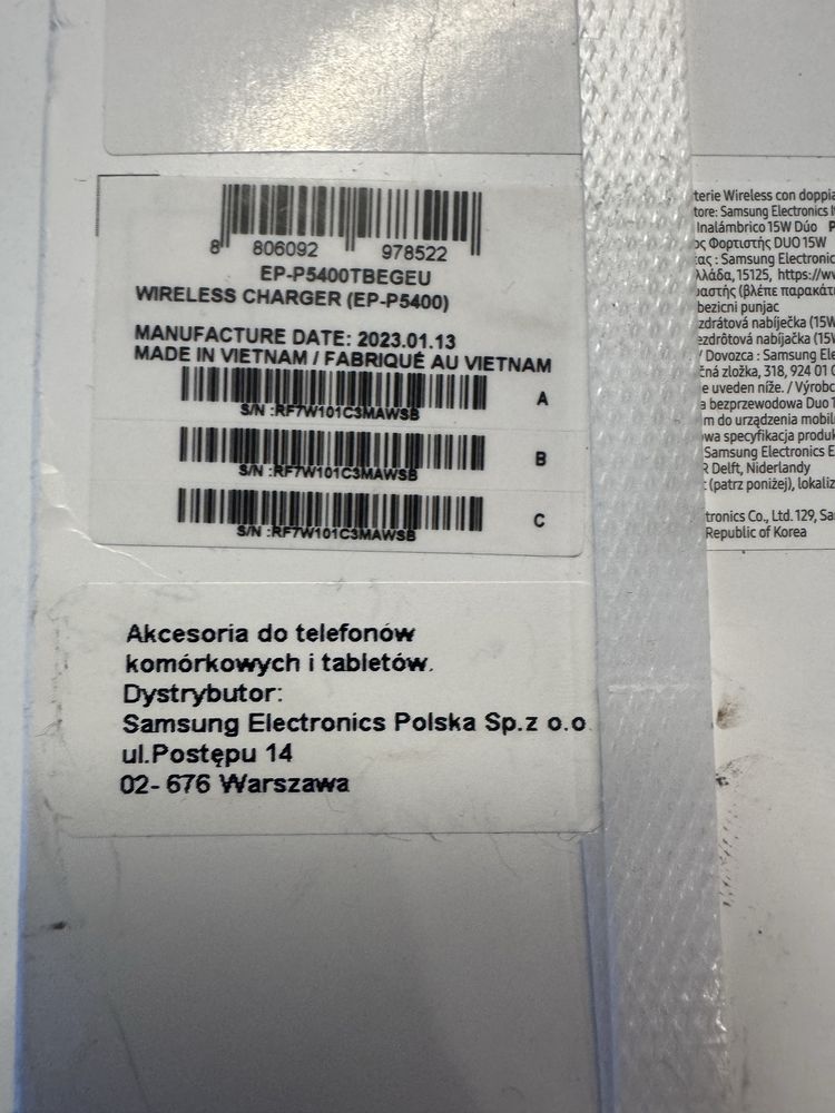 NOWA ładowarka indukcyjna Samsung EP-P5400 duo PL sklep gwarancja