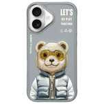 Nimmy Etui Iphone 16 6.1" Szary/Gray     Cool&Cute 2.0 Bear
