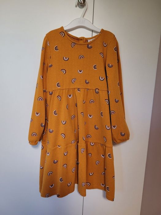 Sukienka dla dziewczynki Topo Lino  z grubszej tkaniny rozmiar 128