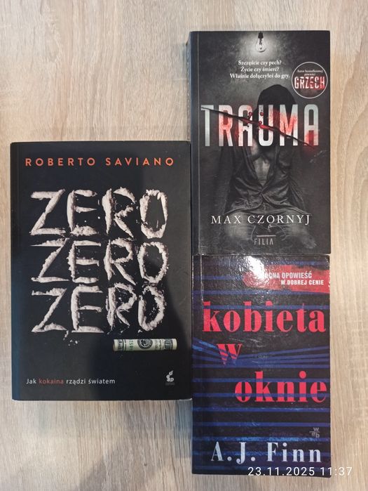 Zestaw 3 książek – Zero Zero, Trauma, Kobieta w oknie