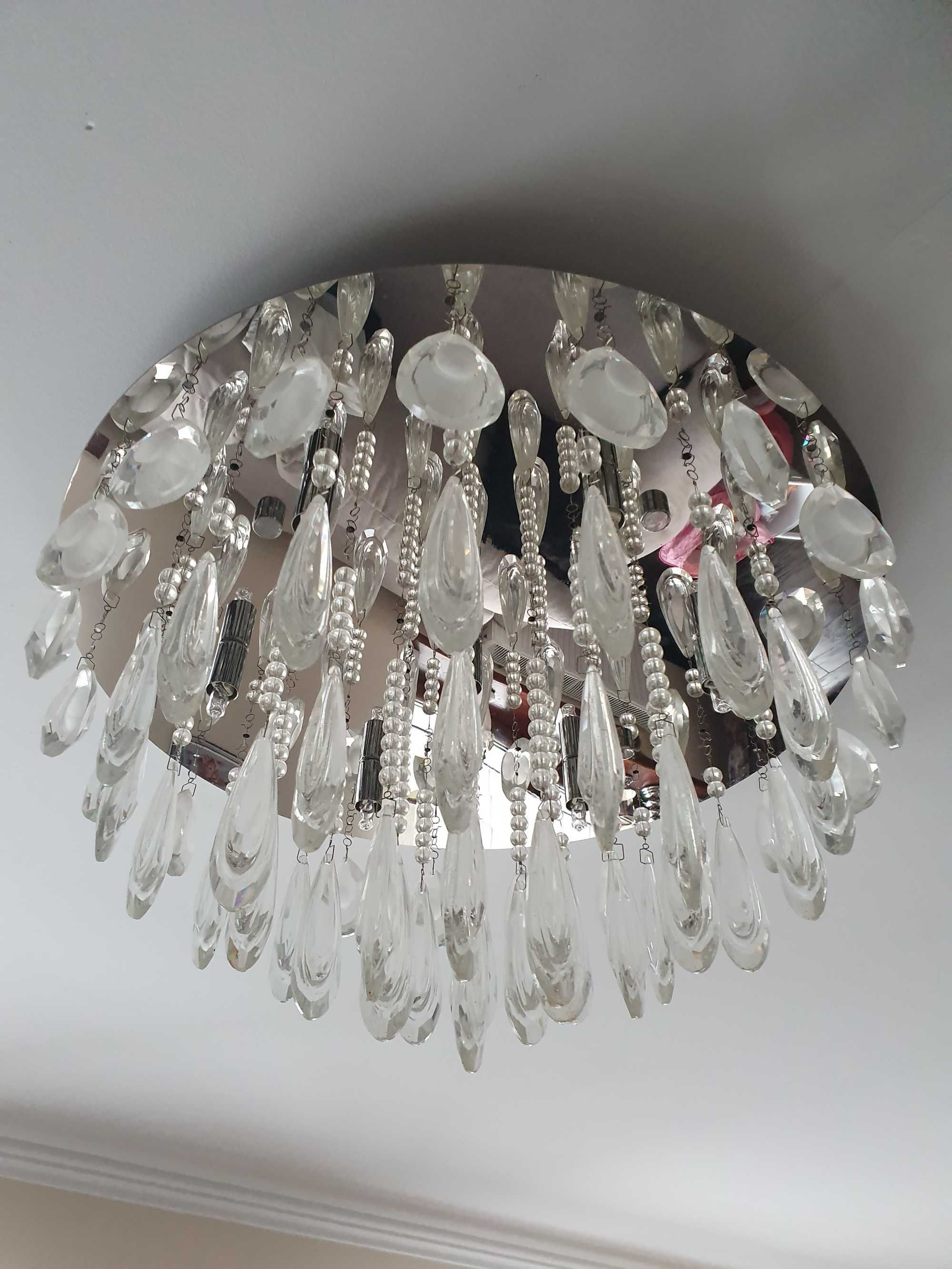 Plafon,żyrandol z kryształami ,duży 60 cm, led