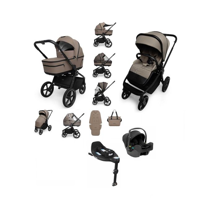 Muuvo FIVE zestaw 4w1 wózek uniwersalny z fotelikiem i bazą obrotową