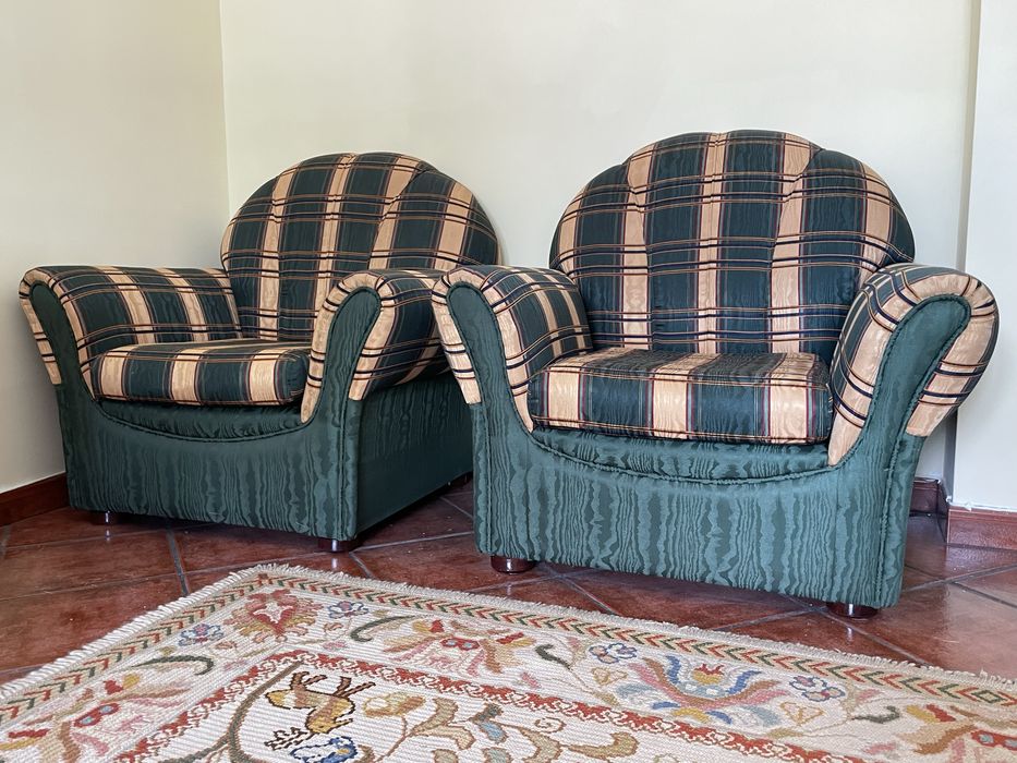 Conjunto 2 sofas individual e sofá cama