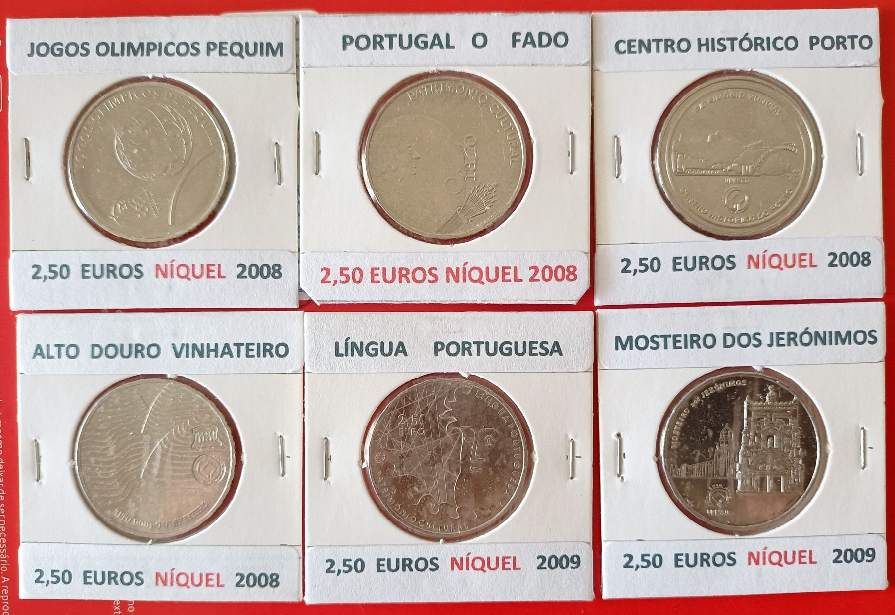 46 Moedas Comemorativas Portuguesas de 2,50 Euros Níquel