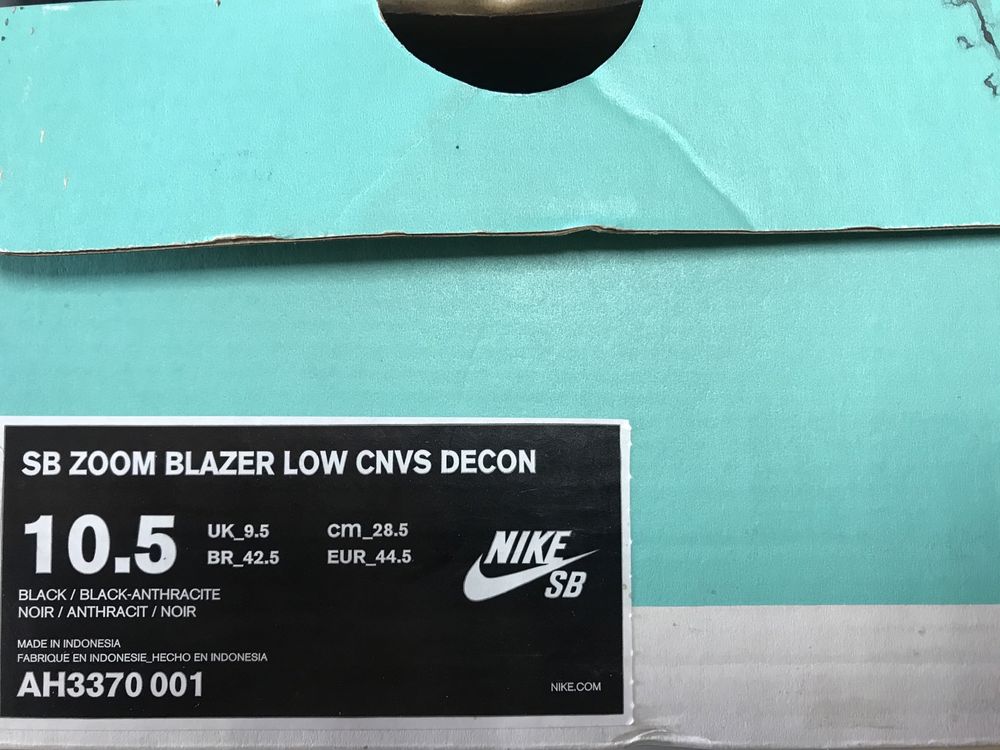 Sapatilhas Nike SB Zoom Blazer Low CNVS Decon 44.5 [NOVAS]