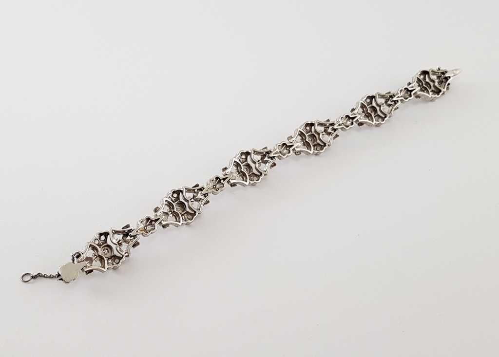 Złota bransoleta Art deco z diamentami i rautami diamentowymi 1,45 ct