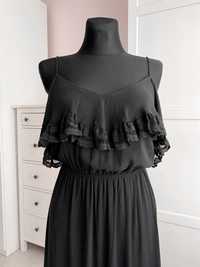 Nowa, długa sukienka, maxi dress, czarna, H&M, rozmiar S