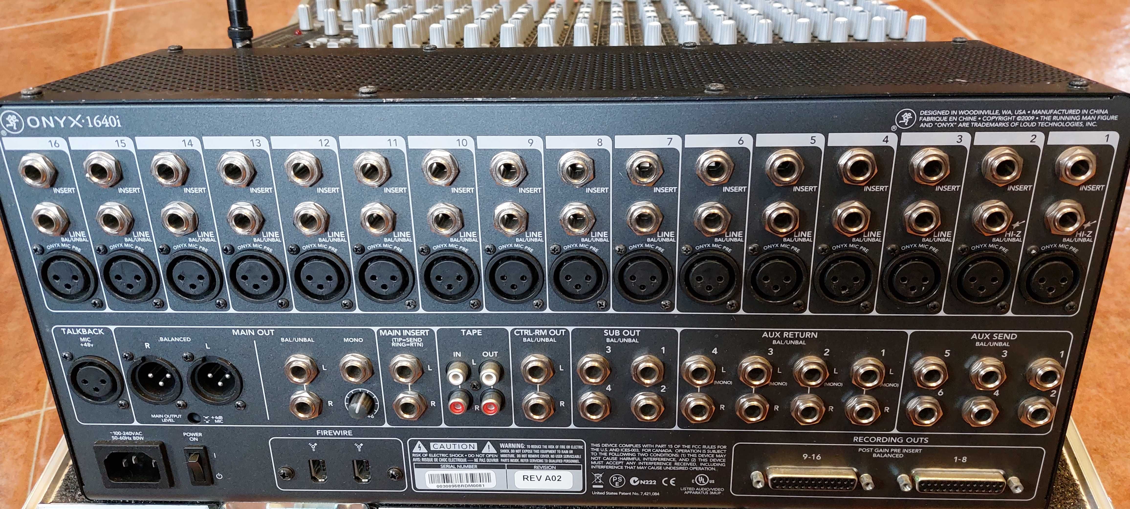 Mesa Mistura Mackie Onyx 1640i Firewire Recording Mixer + flightcase