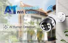 Câmara Vídeo Vigilância WIFI 3MP 1560P Exterior ULTRA HD Visão Noturna