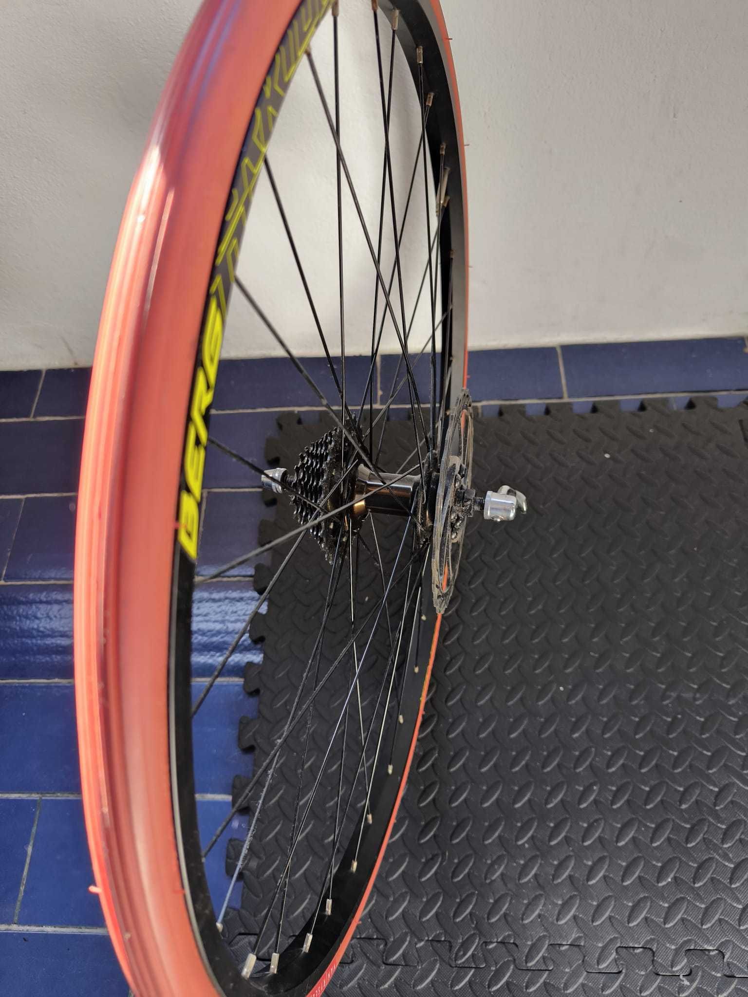 Roda completa para Rolo de treino pneu 29'+PneuBTT ,cassete de 7v SHIM