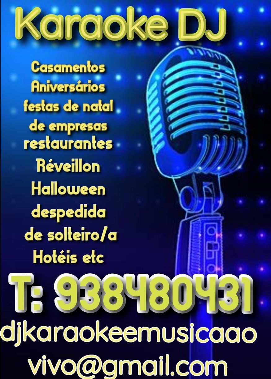 Karaoke DJ e cantor animação musical montagem de som para as vossas fe