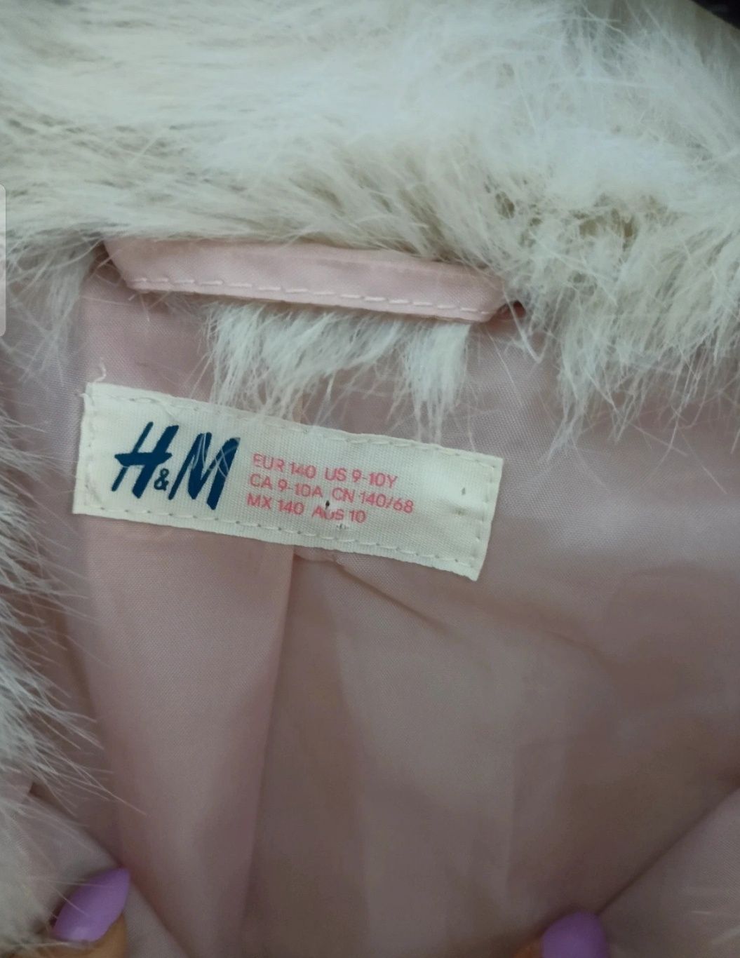 Futerko kurtka H&M rozmiar 140 dla dziewczynki