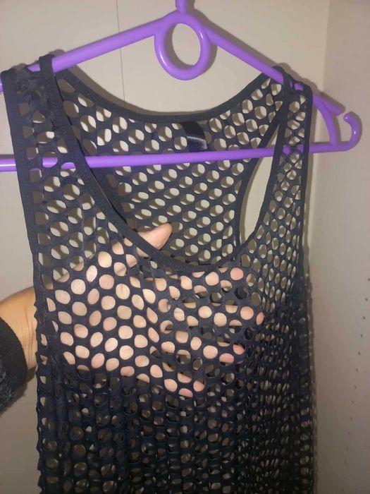 Czarna siateczkowa tunika Marilyn rozmiar L/XL ( wychodzi mniejsza)