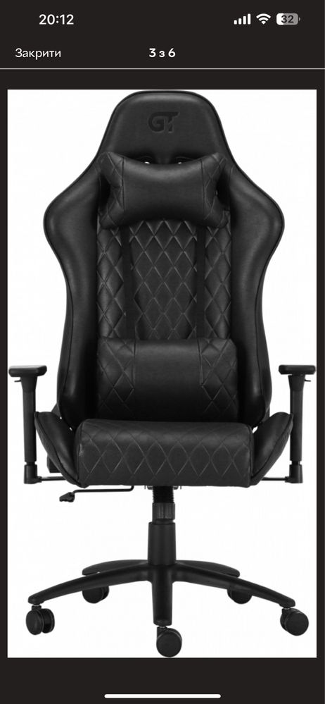 Ігрове крісло , геймерське крісло GT Racer X-2540 Black