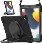 Etui do iPad 9/8/7 10.2” Pancerne z Obrotową Podstawką Czarne