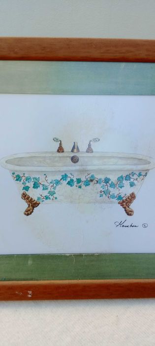 4 Litografias de banheiras, de  Consuelo Gamboa, emolduradas à medida