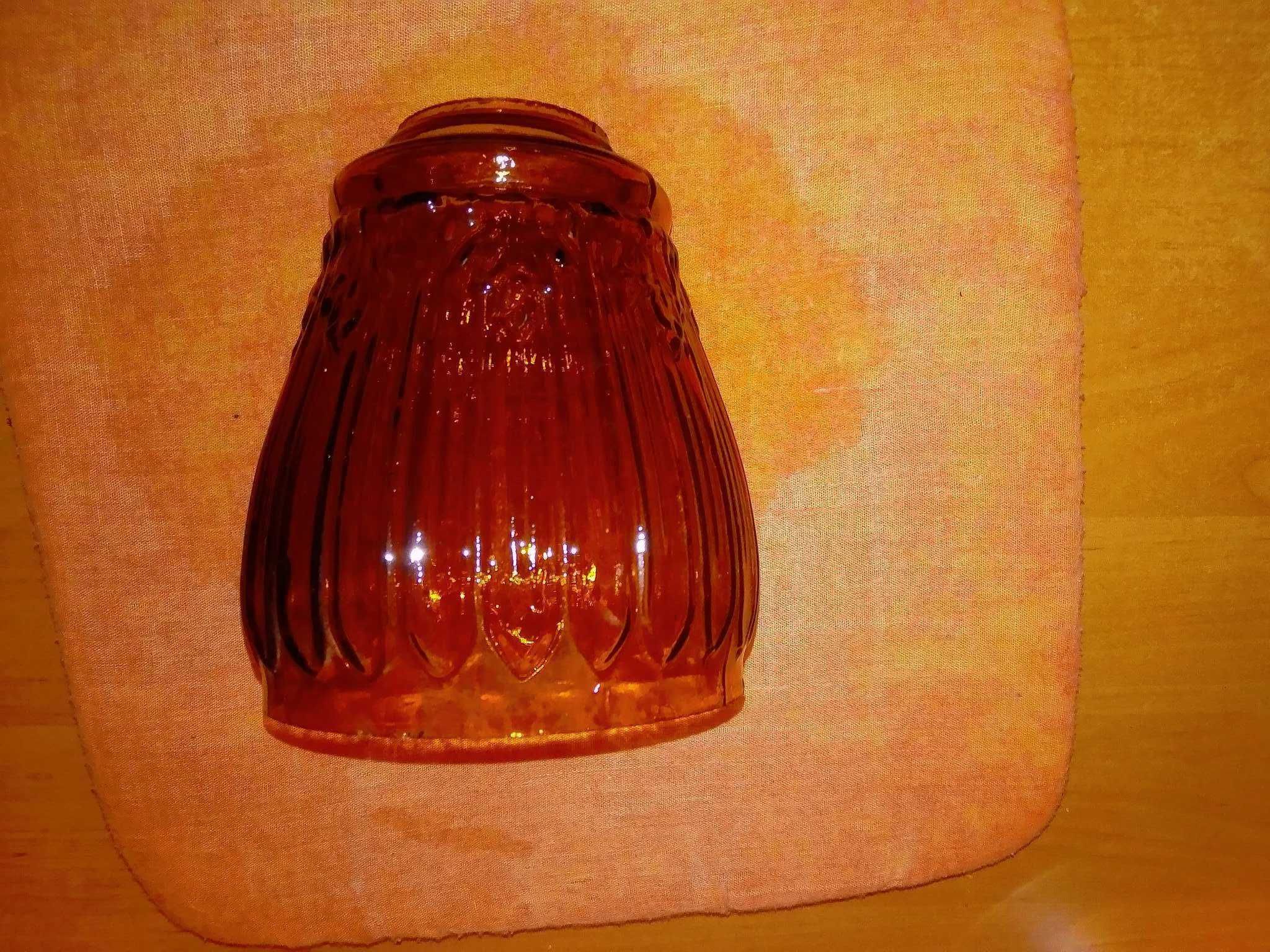 Klosz szklany żyrandola lampy żółty miodowy przeźroczysty 14cm PRL