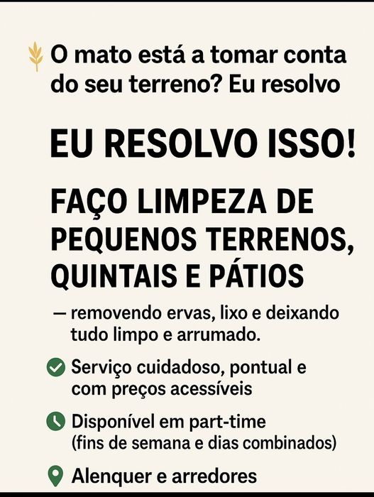 Limpeza de terrenos, quintais, patios