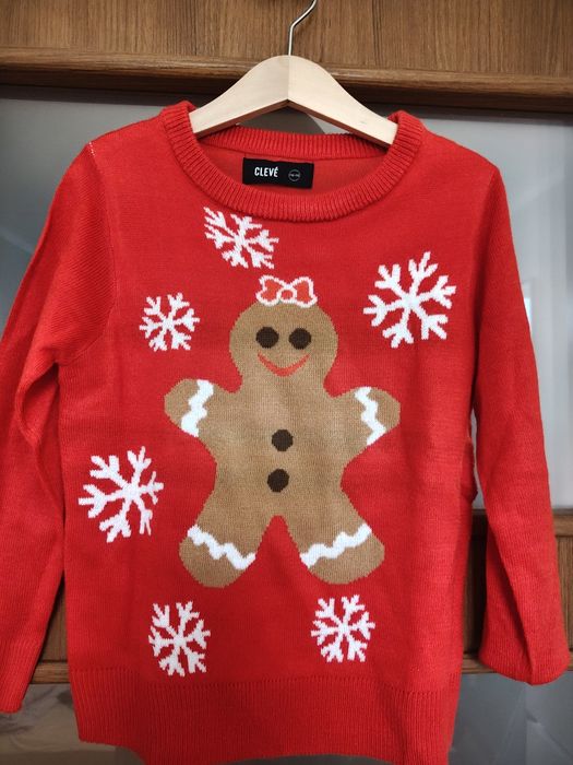 Sweterek czerwony nowy dla dziewczynki 110/116