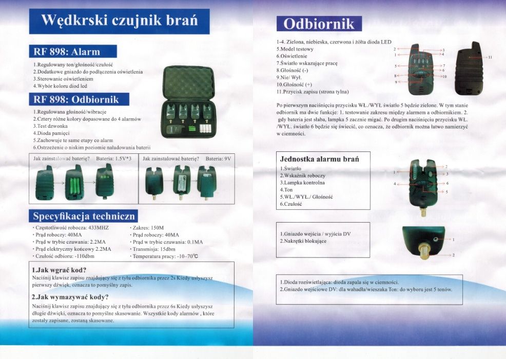 Sygnalizatory brań CRYSTAL 4+1 z Linią LED RF-898