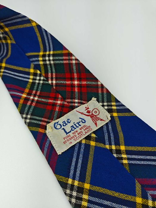 Szkocki wełniany krawat w kratkę tartan wrz150