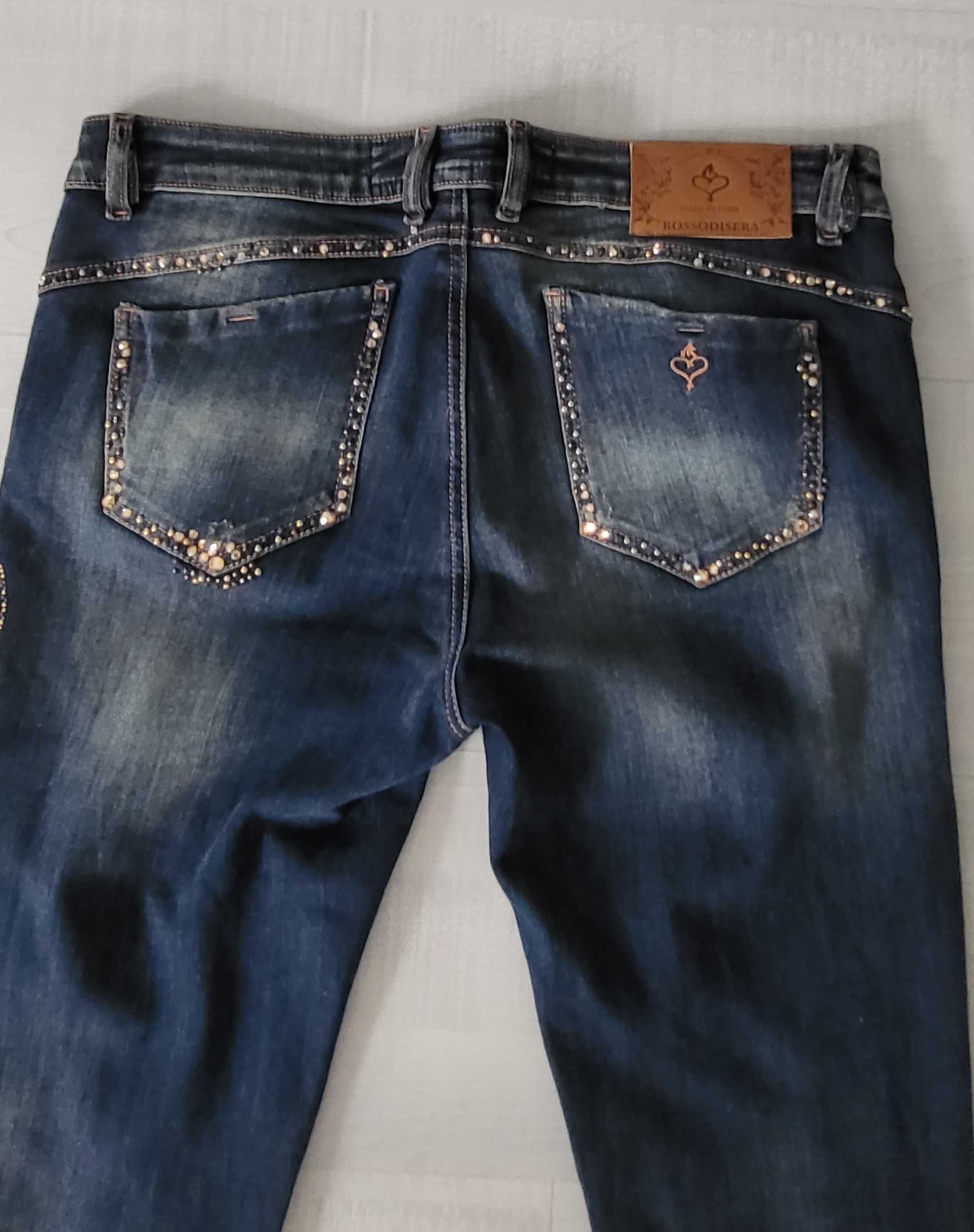 ROSSODISERA włoskie jeansy rurki roz 40-42 L