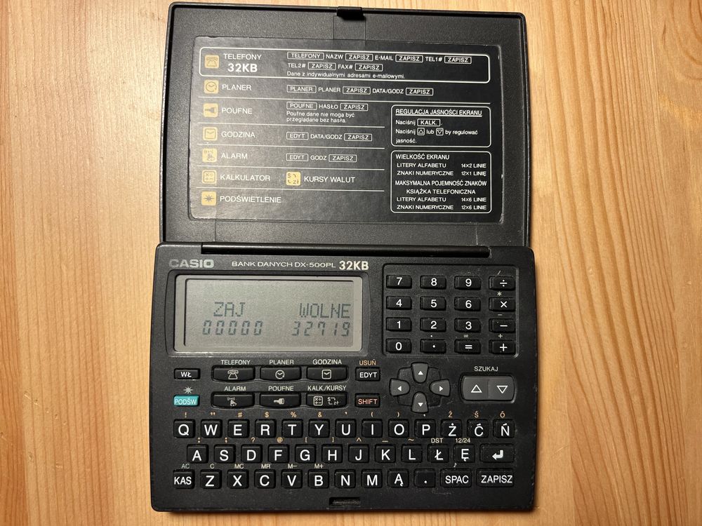 Casio DX-500PL - bank danych z polskim menu, sprawny, kolekcjonerski
