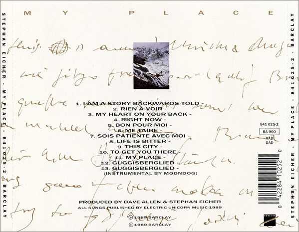 EICHER STEPHAN   cd My Place                         chanson super