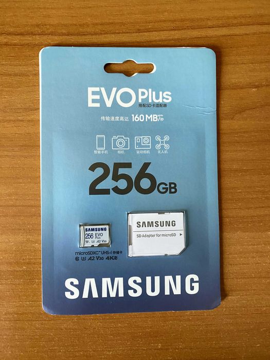 micro SD Карта Samsung Evo Plus 256Гб, оригінал, в блістері нова