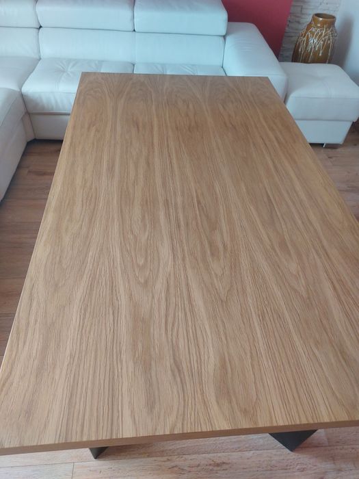 Stół loftowy blat fornir naturalny dąb lakierowany