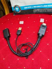 Adapter HDMI DisplayPort  USB-A DP przejściówka kabel przewód FOINNEX
