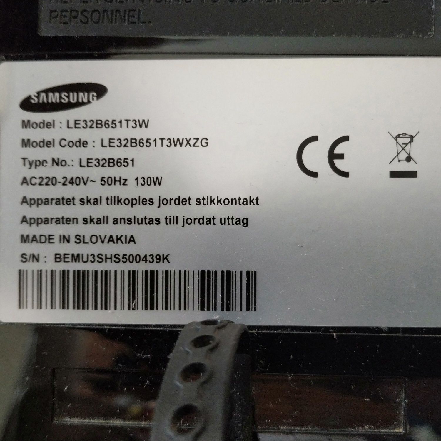 TV Samsung le 32" B651 Series 6 Full HD LCD TV
