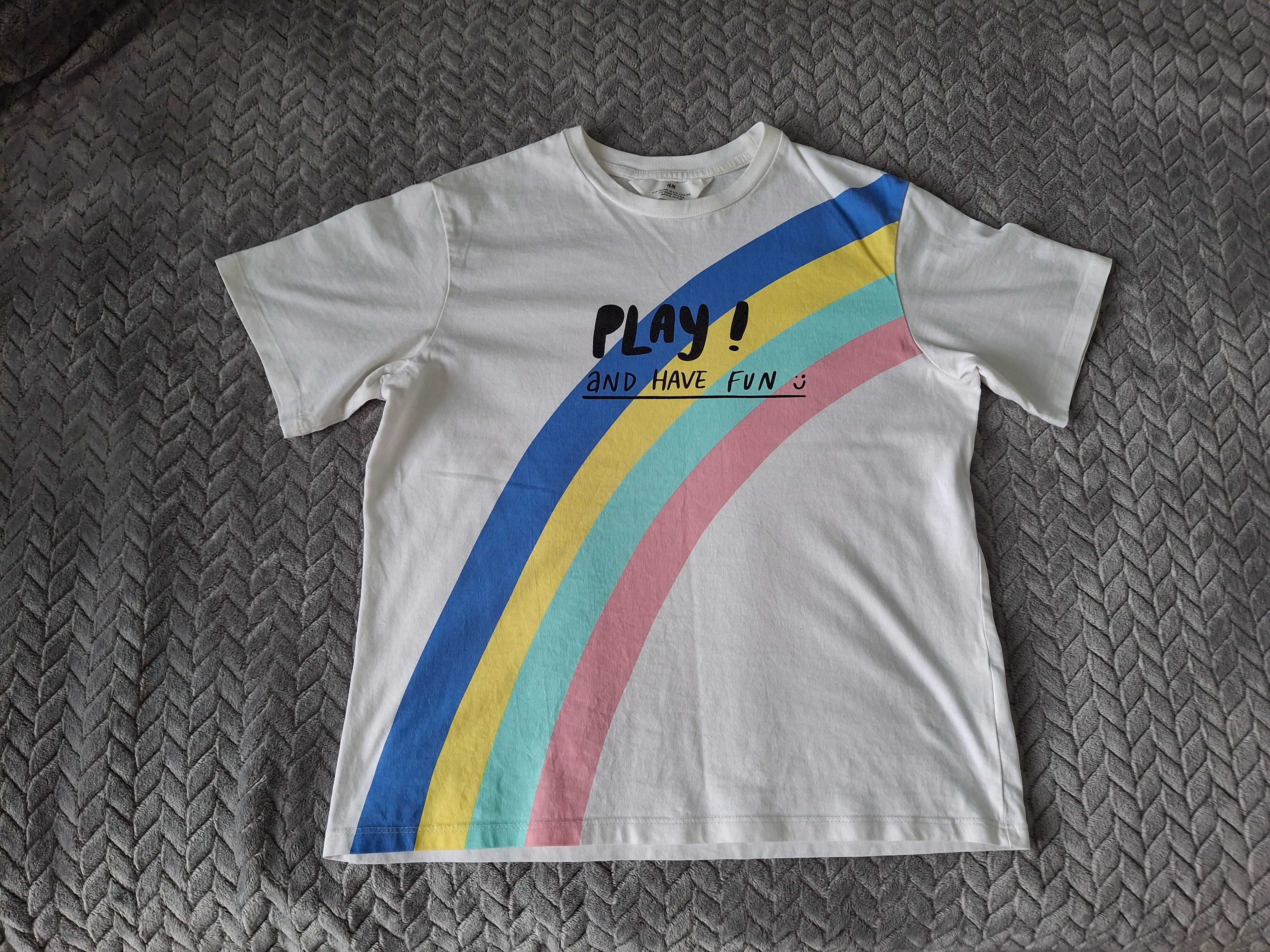 t-shirt  r.134/140 H&M tęcza