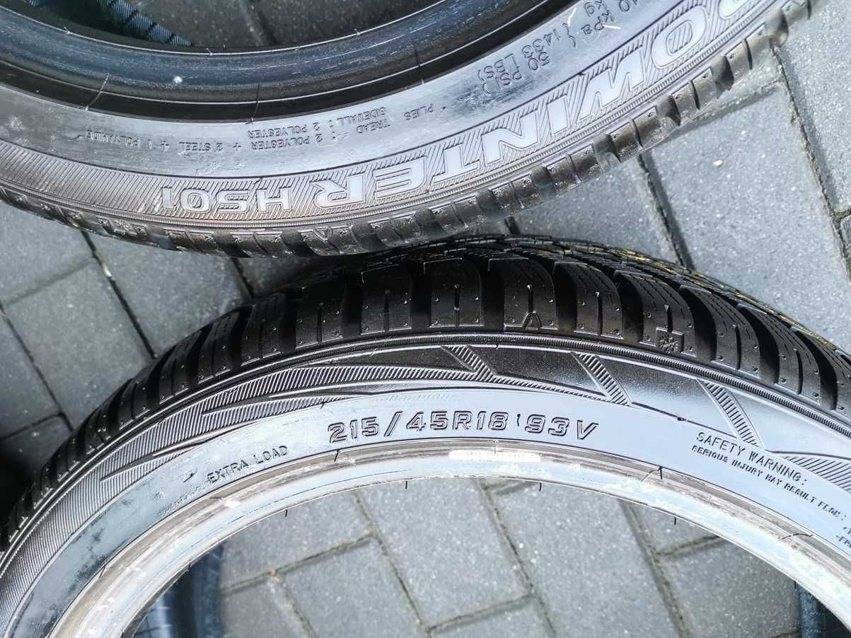 215/45 93V R18 FALKEN HS01  8mm 2023r Zimowe 4szt jak NOWE Opony