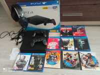 Mega zestaw Konsola Sony PlayStation4 slim 2 pady, słuchawki 10 gier