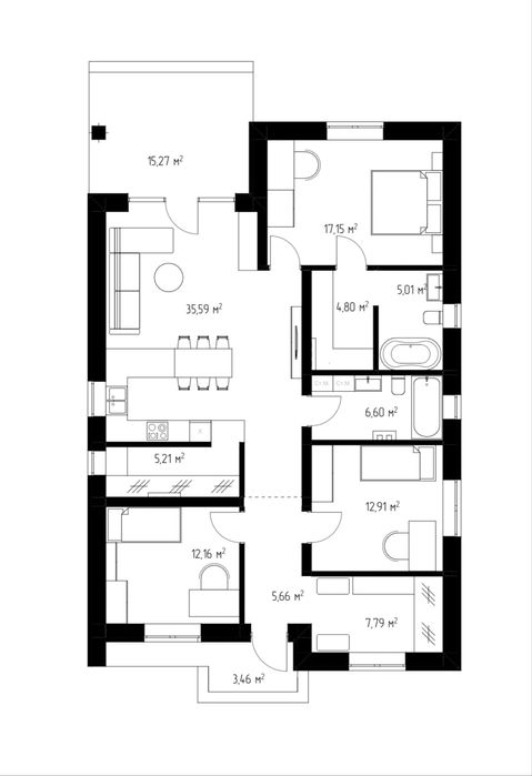 Одноповерховий будинок в «Family Yard»